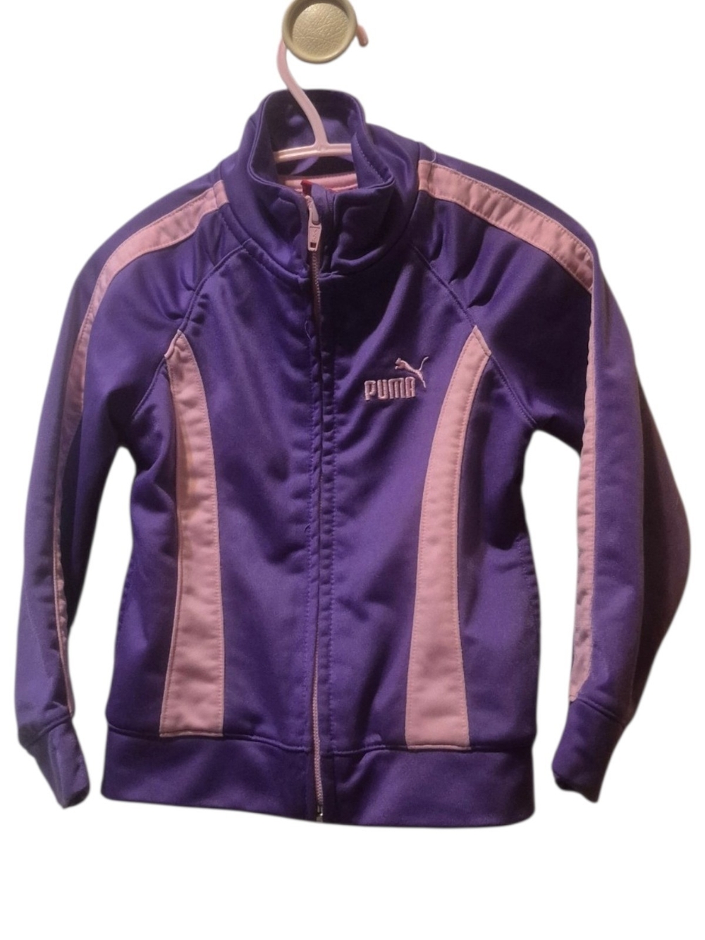PUMA Kid's Purple Track Jacket with Pink Accents